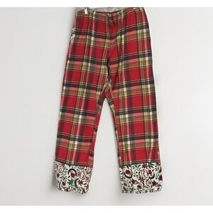 Punjamies by Sudara Plaid Lounge Pants Women M Red Tartan Pajama Cozy 30x32